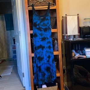 Hi Low Maxi Dress in vibrant blue.  Casual Style